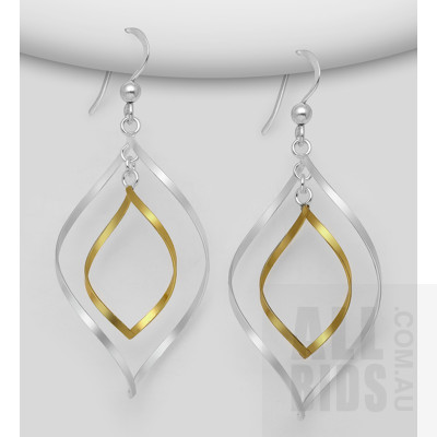 Sterling Silver & 18ct Gold Plated Drop Earrings