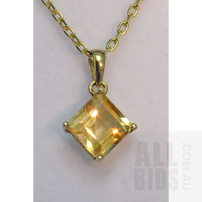 10ct Yellow Gold Pendant- set with Natural Citrine