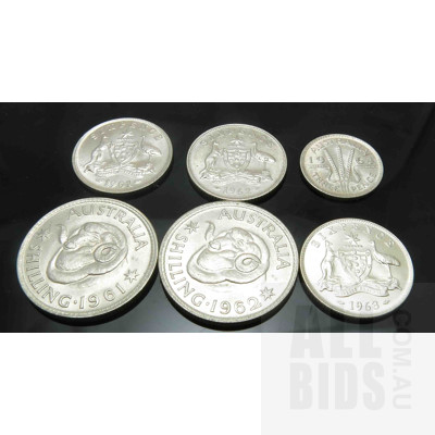 AUSTRALIA: Collection of Silver Coins - all with mint lustre