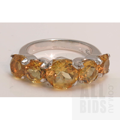 Sterling Silver Natural Citrine Ring