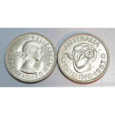 Australia: Silver Shillings 1963 (X2)