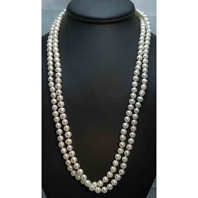 Extra Long Necklace of Freshwater Pearls