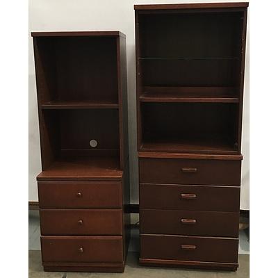 Parker Furniture Circa 1970's Stained Cedar Display Cabinets - Lot Of Two
