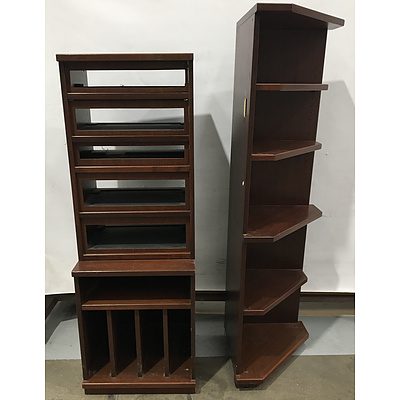Parker Furniture Circa 1970's Stereo System Cabinet And Stand Alone Corner Unit - Lot Of Two