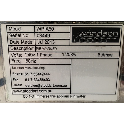 Stainless Steel Woodson WPIA50 Pie Warmer