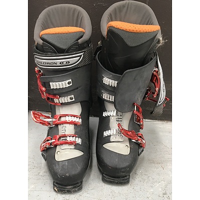 Pair Of Salomon Performance 7.0 Ski Boots And 4 Ready To Hang Framed Art Prints - Lot Of Five