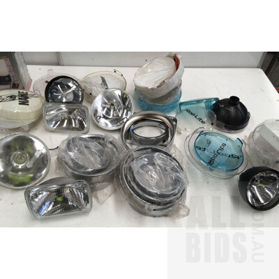 Assorted Lot Of Driving Light Cases And Covers