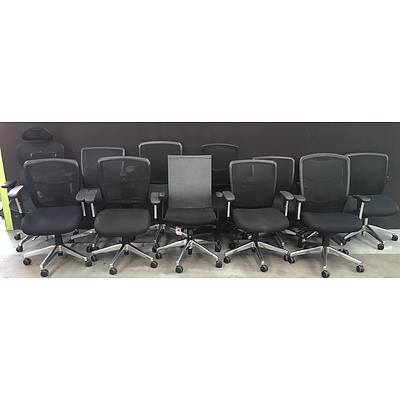 Black Fabric Executive Gas Lift Office Chairs - Lot Of 12