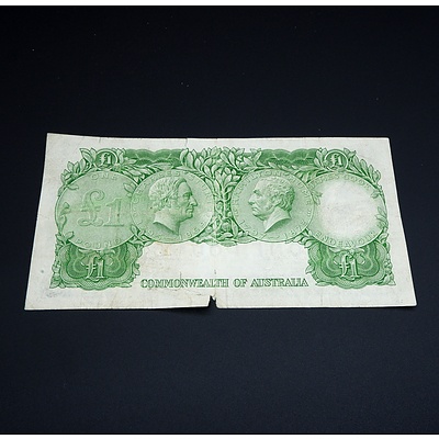 1961 Coombs Wilson Australian One Pound Banknote R34 HJ27191426