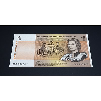 $1 STAR NOTE 1969 Phillips Randall Australian One Dollar STAR Banknote R73SF ZAH88528