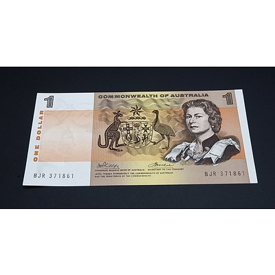 $1 1972 Phillips Wheeler Australian One Dollar Banknote R74 BJR371861