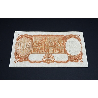 10/- 1949 Coombs Wilson Australian Ten Shilling Banknote R15 A80068432