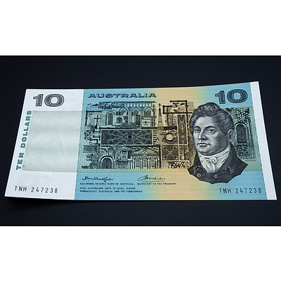 $10 1976 Knight Wheeler Australian Ten Dollar Banknote R306B TNH247238
