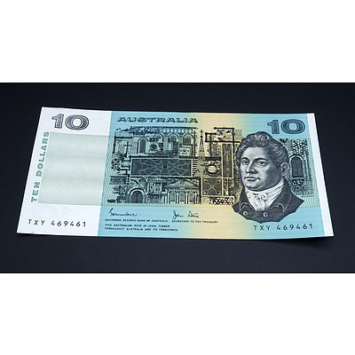 $10 1983 Johnston Stone Australian Ten Dollar Banknote R308 TXY469461
