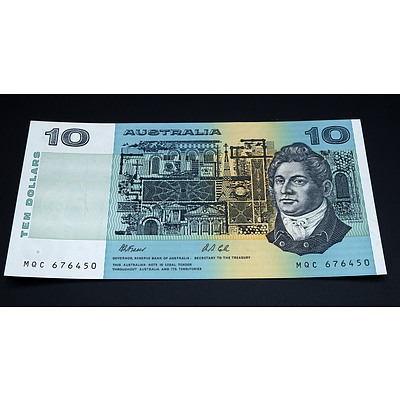 $10 1991 Fraser Cole Australian Ten Dollar Banknote R313B MQC676450
