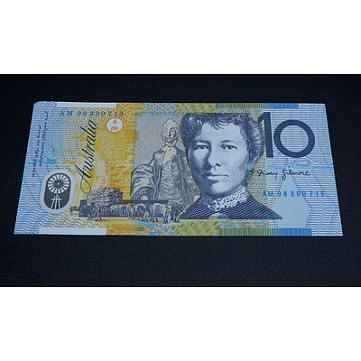 $10 1998 Evans McFarlane Australian Ten Dollar Polymer Banknote R318C AM98390715