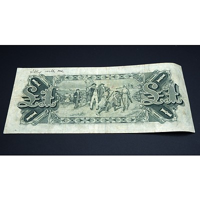 1927 Riddle Heathershaw Australian One Pound Banknote R26 J2259637