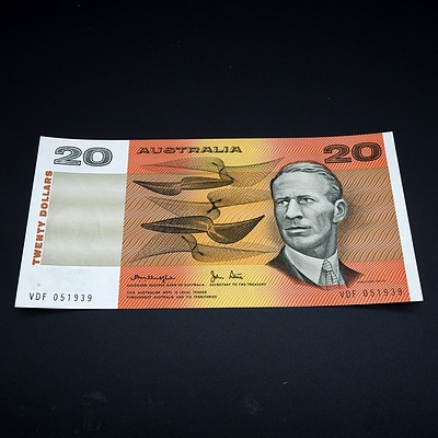 $20 1979 Knight Stone Australian Twenty Dollar Banknote R407A VDF051939