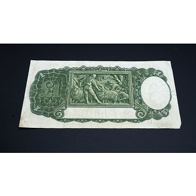 1942 Armitage McFarlane Australian One Pound Banknote R30a J23573374