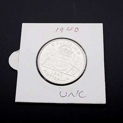 1940 Florin Australian Two Shilling Coin