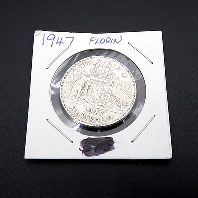 1947 Florin Australian Two Shilling Coin