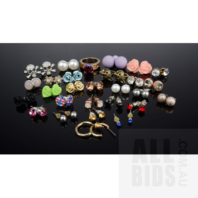 Large Group of Costume Jewellery Earrings and Rings