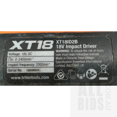 Triton XT18 Impact Driver And XU1 XAG-301 Angle Grinder
