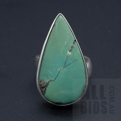 Sterling Silver Turquoise Ring, 9.4g