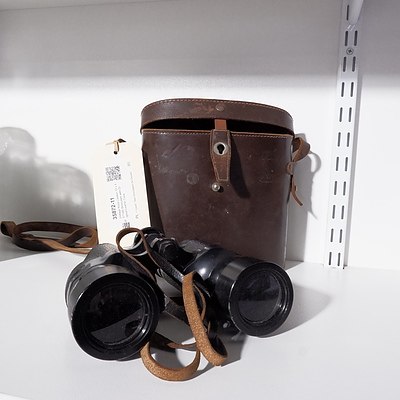 Vintage Ross London 12 x 40 Field Binoculars with Original Leather Case