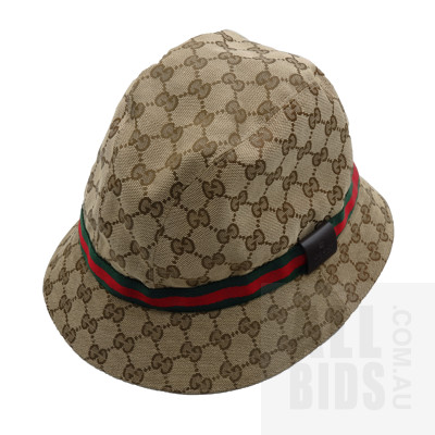 Gucci Italy Monogrammed Bucket Hat