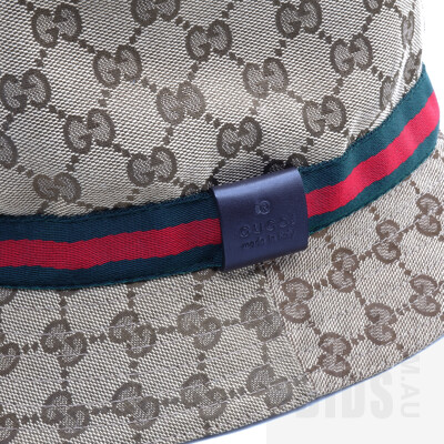 Gucci Italy Monogrammed Bucket Hat