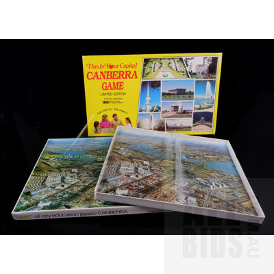 Limited Edition 1985 Canberra Game and Early 1980s Canberra Complete Jigsaw Puzzle