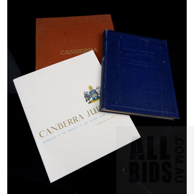 Three Book Relating to The Opening of Canberra, J Feldmann, The Great Jubilee Book, 1951, Canberra Capital City of the Commonwealth of Australia and Canberra Jubilee, 1963