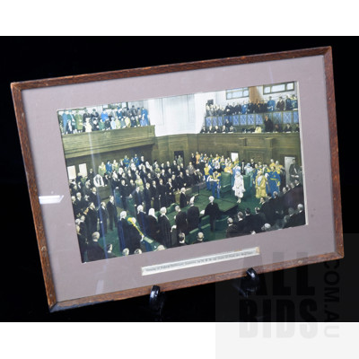 Framed Photographic Print of the Opening of Federal Parliament, 1927