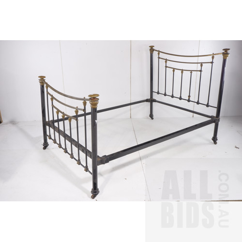 Vintage Brass and Iron Double Bed Frame