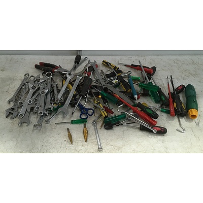 Lot Of Assorted Tools, Including Spanners, Screwdrivers and Tinsnips