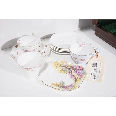 Group of Various Shelley Saucers, Plates and Cups, Including England's Charm