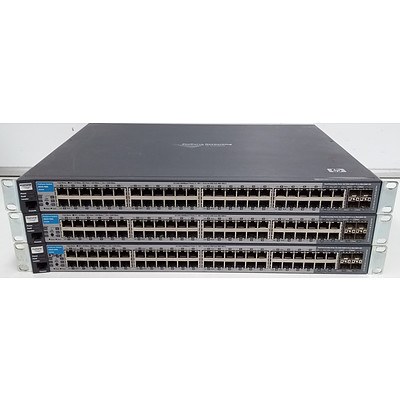 HP (J9022A) ProCurve 2810-48G 48 Port Managed Gigabit Ethernet Switch - Lot of Three