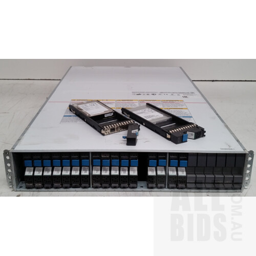 Hitachi R0623-F0001-1 24 Bay Hard Drive Array (11.7TB-HDD/2TB-SSD) with Controller Modules