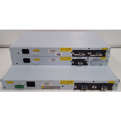 3COM Gigabit Ethernet PoE and Non Poe Switches with 10GB XFP Modules and Transceivers - Lot of Three