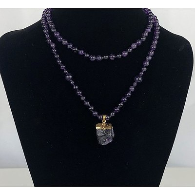 L14 - Amethyst Mala Inspired Necklace