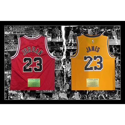 Michael Jordan and LeBron James Signed Jerseys