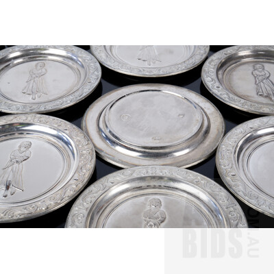 Twelve European .800 Silver Dishes, 1203g