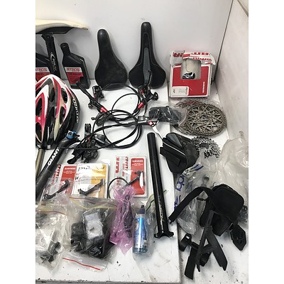 Assorted Mountain Bike Parts and Accessories