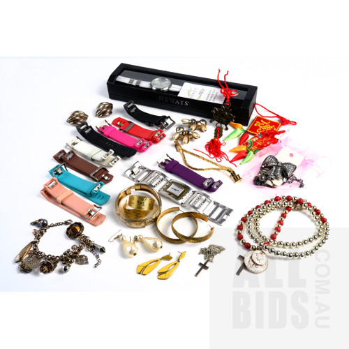 Collection of Costume Jewellery, Watch Bands and a Boxed Neways Wristwatch