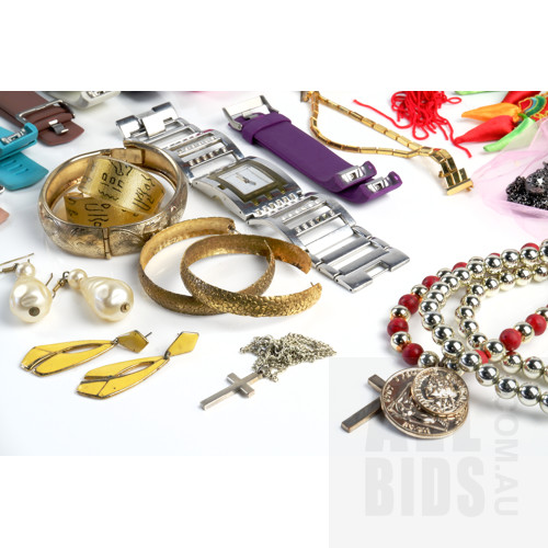 Collection of Costume Jewellery, Watch Bands and a Boxed Neways Wristwatch