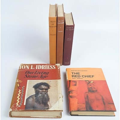 Five Vintage Ion Idriess Titles Including First Edition of Our Living Stone Age