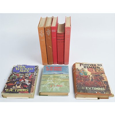 Eight Vintage E V Timms Novels Including First Edition of the Fury and Shining Harvest