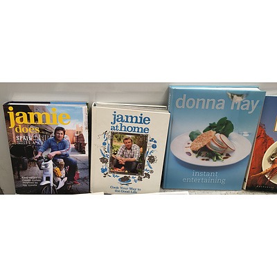 Large Assortment Of Cook Books Including Gordon Ramsay, Jamie Oliver, Donna Hay And Marie-Clair