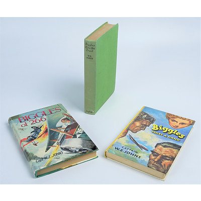 Three Vintage Captain W E Johns Biggles Titles Including Biggles of 266, Dean & Sons,1966, With Dust Jacket, First Edition Biggles Take a Hand, With Dust Jacket and More1963 and